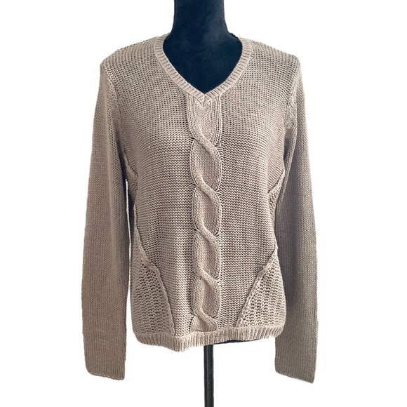 Quinn Sweaters Anthropologie Quinn Cable Knit Taupe Sweater Poshmark